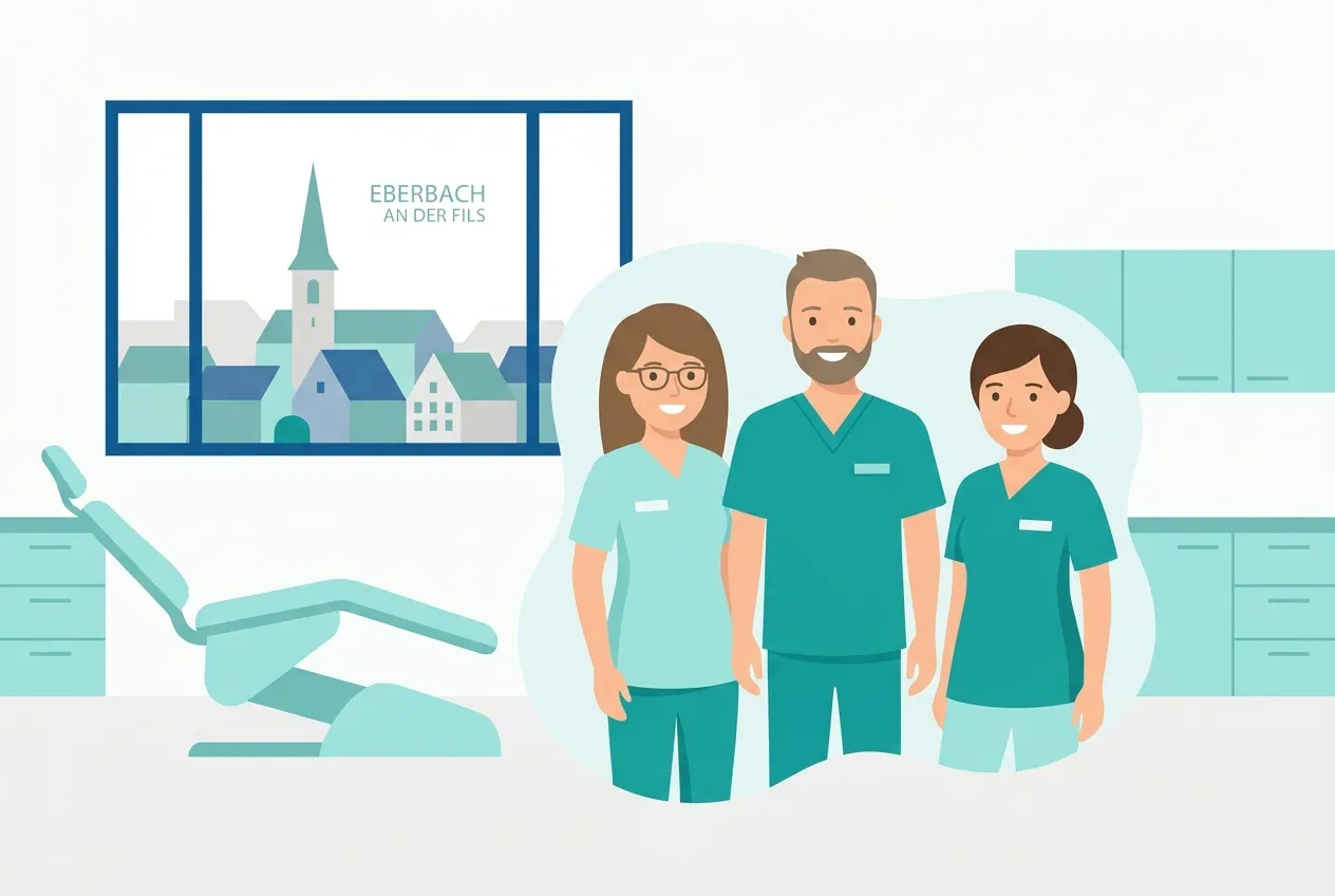 Illustration: Zahnarztpraxis in Ebersbach an der Fils – Praxis-Website von NK IT Service