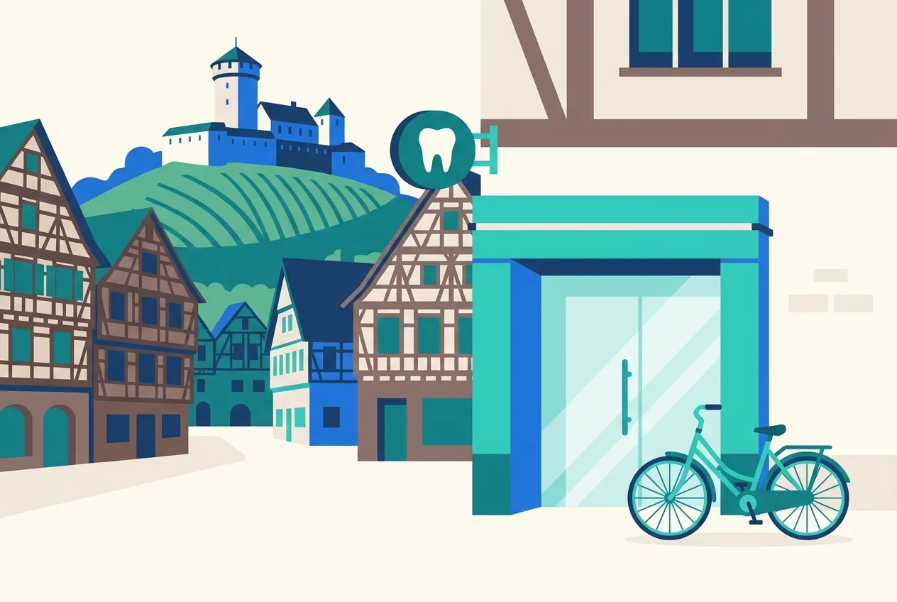 Illustration: Zahnarztpraxis in Esslingen am Neckar – Praxis-Website von NK IT Service