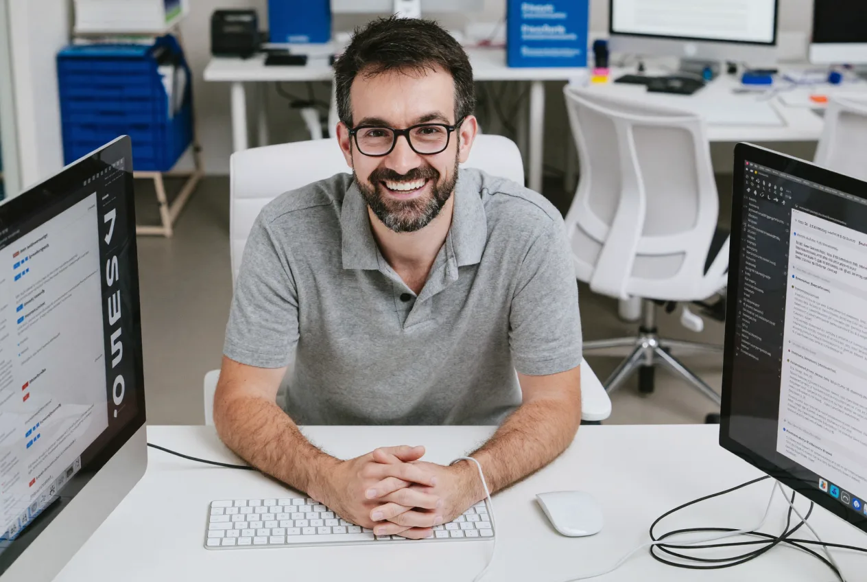 Freundlicher Berater von NK IT Service am Arbeitsplatz