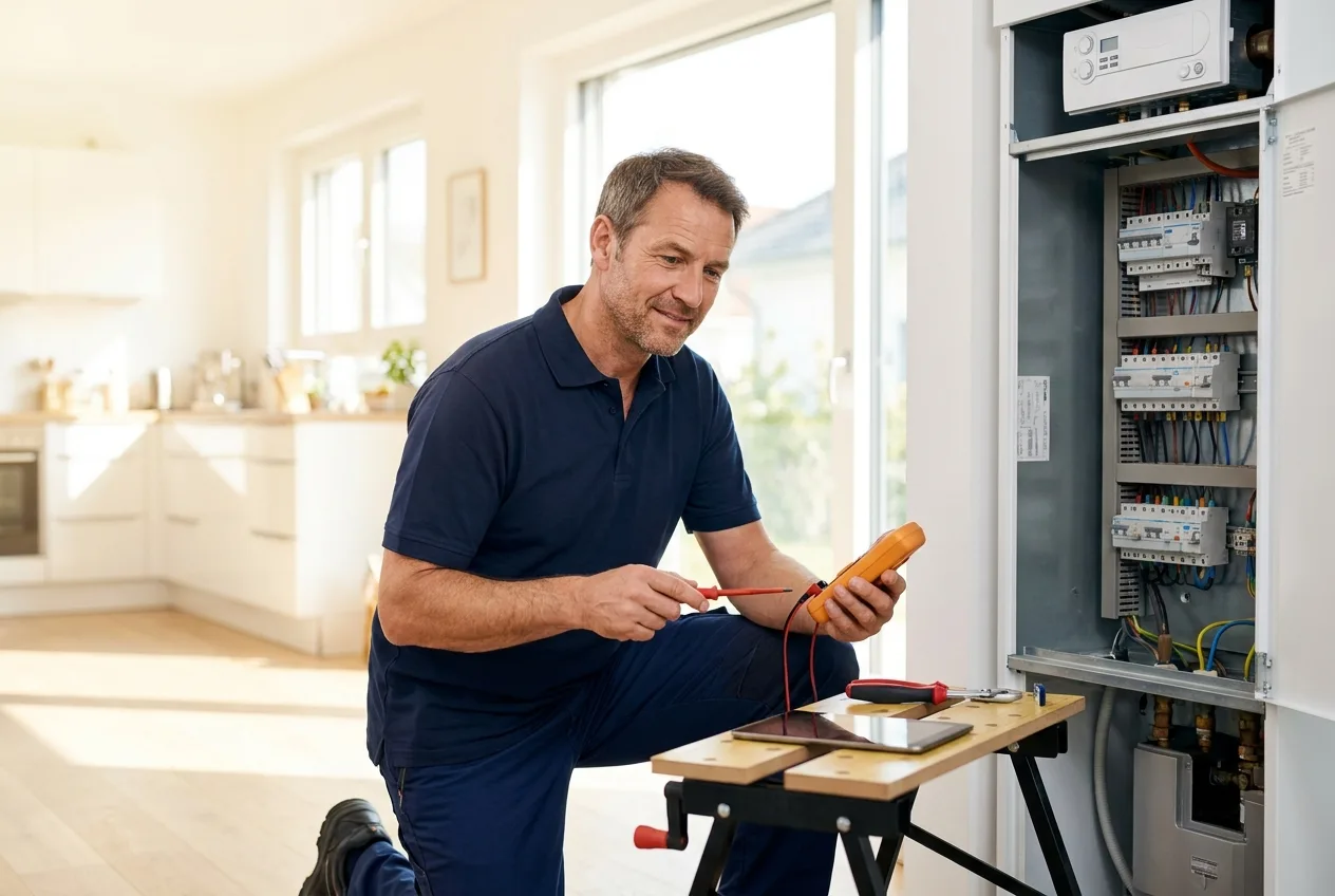 Handwerker bei präziser Arbeit an einem Kundenprojekt