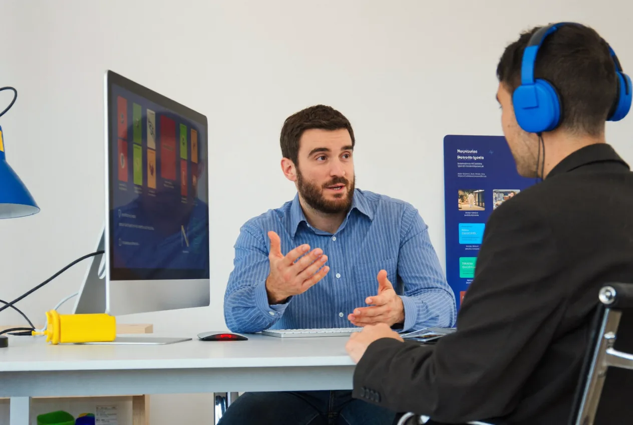 Freundlicher Berater von NK IT Service am Arbeitsplatz