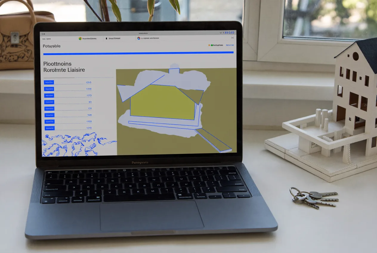 Arbeitsplatz mit Laptop und Analyse-Dashboard für SEO und Content