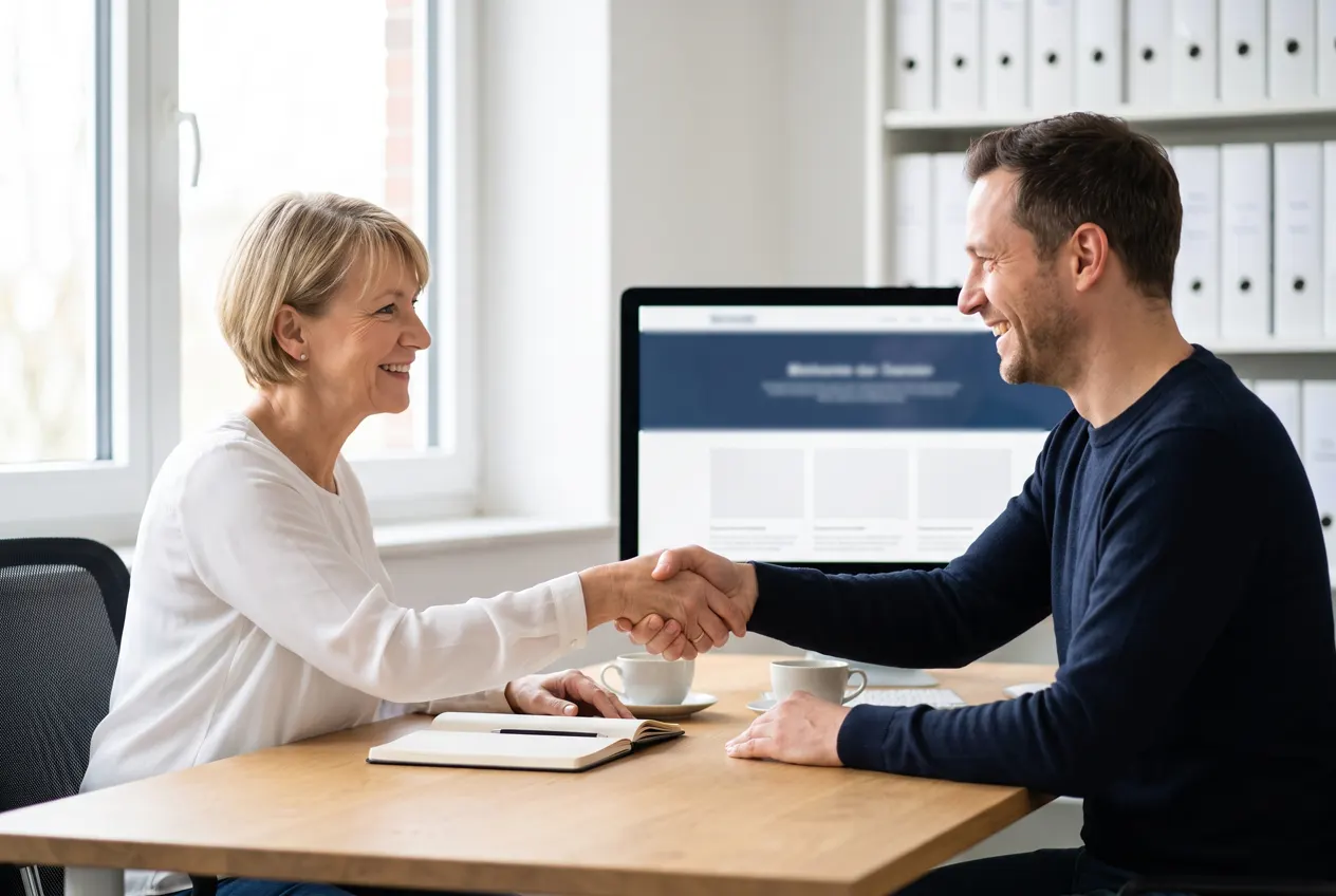 Freundlicher Berater von NK IT Service am Arbeitsplatz
