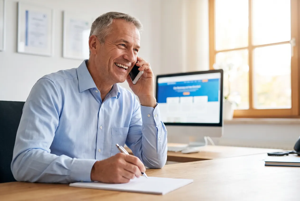 Freundlicher Berater von NK IT Service am Arbeitsplatz