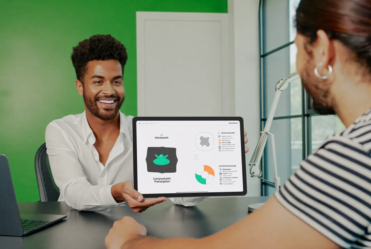 Freundlicher Berater von NK IT Service am Arbeitsplatz