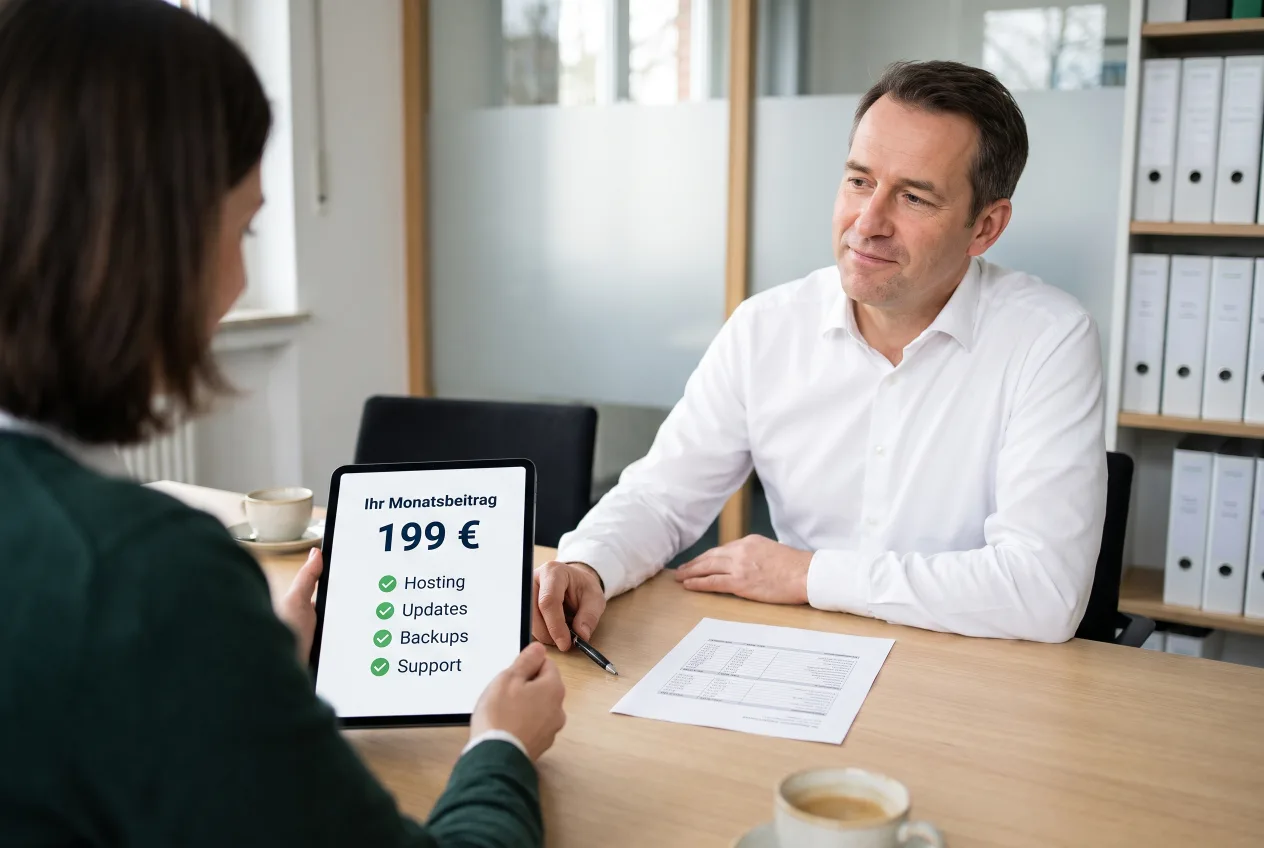 Freundlicher Berater von NK IT Service am Arbeitsplatz