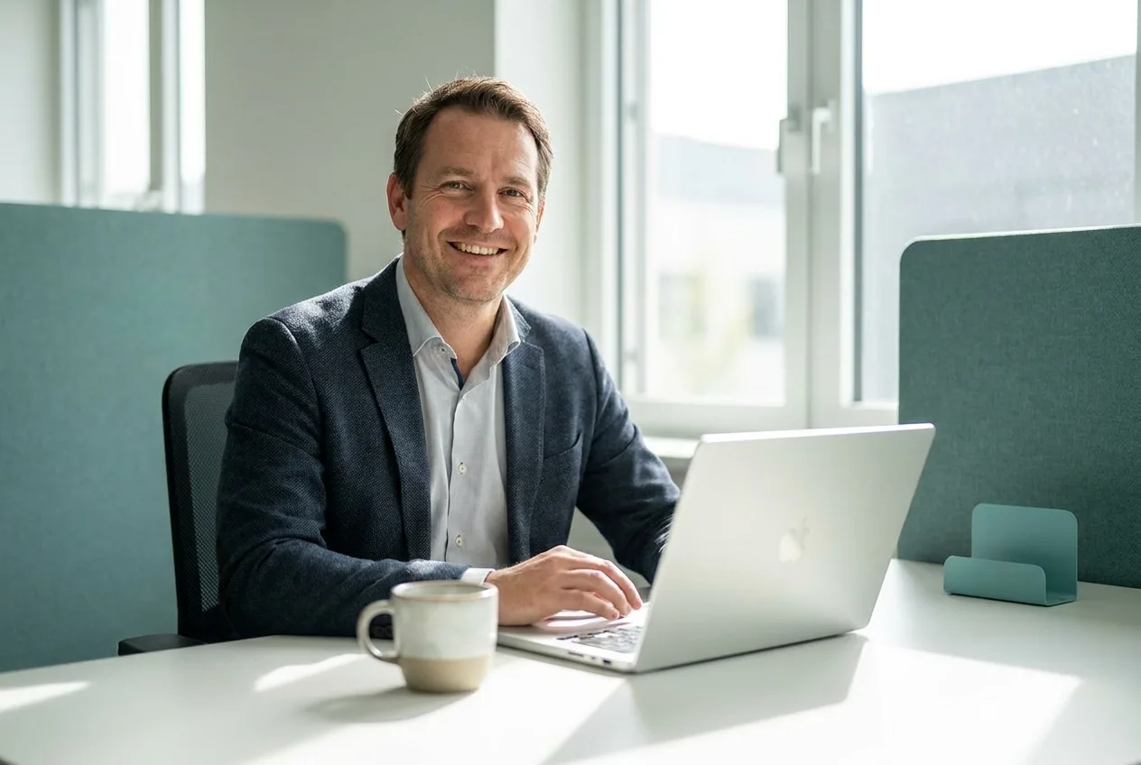 Freundlicher Berater von NK IT Service am Arbeitsplatz