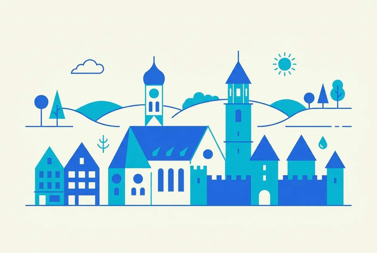 Illustration von Isny im Allgaeu – Webdesign für Isny im Allgaeu von NK IT Service