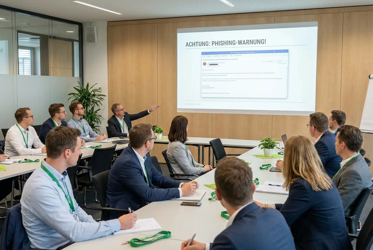 Mitarbeitende bei einer Awareness-Schulung zur IT-Sicherheit – Sensibilisierung gegen Phishing