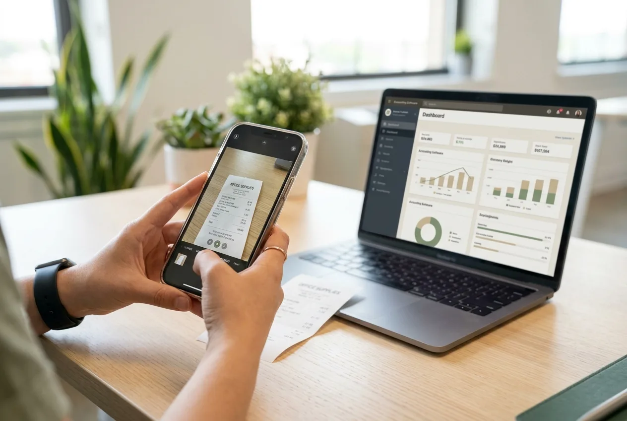 Belege werden digital eingescannt statt im Ordner gesammelt – DATEV Unternehmen online