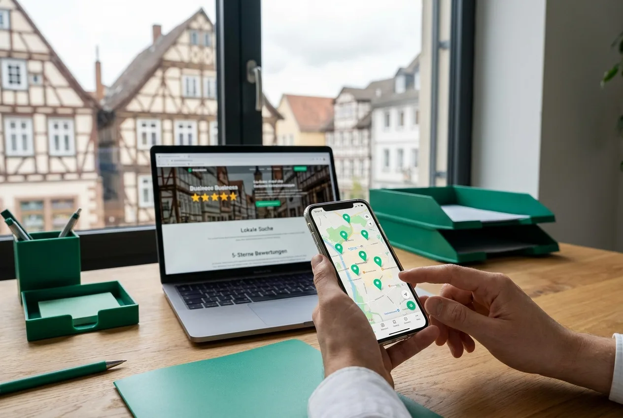 Local SEO – lokale Suche mit Karten-Pins und Google-Unternehmensprofil
