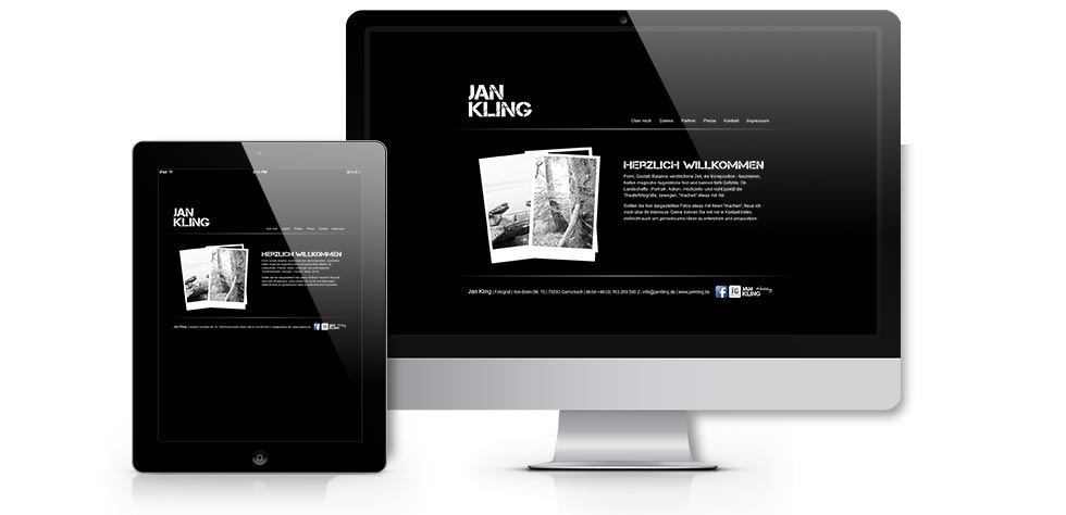 Für den selbständig Tätigen Fotografen Jan Kling haben wir die Erstellung einer neuen Webseite übernommen. Dabei sollte ein markantes aber schlichtes Design entwickelt werden, was in die Branche passt. Die Corporate identity wurde an das Webdesign der Webseite angepasst.
Das Redaktionssystem CMS
Für die schnelle und flexible Anpassung erhielt der Kunde ein eigenes Redaktionssystem (Sefrengo).

Damit hat der Kunde die Möglichkeit eigenständig Inhalte…. mehr lesen…..