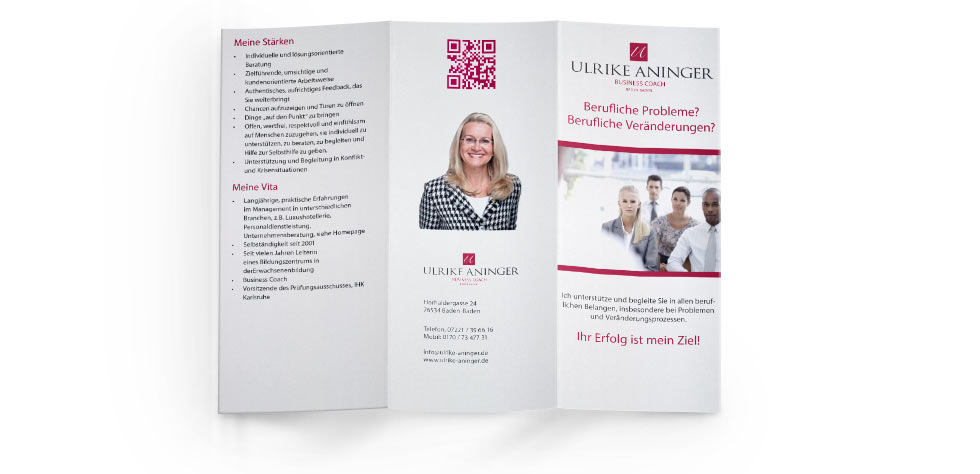 Flyer für Business Coach Ulrike Aninger NK IT Service Rastatt